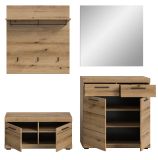 Garderobe Set 4-teilig Shawn in Evoke Eiche Garderobenkombination 195 x 197 cm