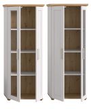 Vitrine Mirano in wei Lrche und Eiche Artisan Landhaus Vitrinenschrank 64 x 161 cm