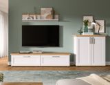 Kommode Mirano in wei Lrche und Eiche Artisan Landhaus Highboard 84 x 88 cm