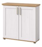 Kommode Mirano in wei Lrche und Eiche Artisan Landhaus Highboard 84 x 88 cm