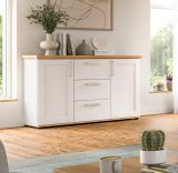Sideboard Mirano in wei Lrche und Eiche Artisan Landhaus Kommode 129 cm