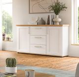 Sideboard Mirano in wei Lrche und Eiche Artisan Landhaus Kommode 129 cm