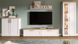 Wohnwand Mirano in wei Lrche und Eiche Artisan Landhaus Wohnkombination 4-teilig 336 cm
