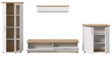 Wohnwand Mirano in wei Lrche und Eiche Artisan Landhaus Wohnkombination 4-teilig 336 cm