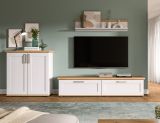 Wohnwand Mirano in wei Lrche und Eiche Artisan Landhaus Wohnkombination 3-teilig 260 cm