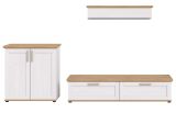Wohnwand Mirano in wei Lrche und Eiche Artisan Landhaus Wohnkombination 3-teilig 260 cm