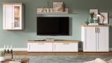 Wohnwand Mirano in wei Lrche und Eiche Artisan Landhaus Wohnkombination 4-teilig 336 cm