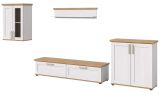 Wohnwand Mirano in wei Lrche und Eiche Artisan Landhaus Wohnkombination 4-teilig 336 cm