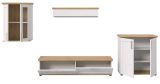 Wohnwand Mirano in wei Lrche und Eiche Artisan Landhaus Wohnkombination 4-teilig 336 cm