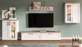 Wohnwand Mirano in wei Lrche und Eiche Artisan Landhaus Wohnkombination 4-teilig 316 cm