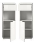 Badezimmer Kommode Larik in wei Hochglanz Badschrank 38 x 106 cm