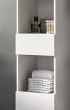 Badezimmer Hochschrank Larik in wei Hochglanz Badschrank 38 x 190 cm