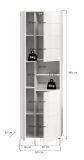 Badezimmer Hochschrank Larik in wei Hochglanz Badschrank 60 x 190 cm