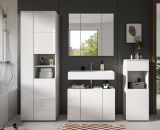 Badezimmer Hochschrank Larik in wei Hochglanz Badschrank 60 x 190 cm