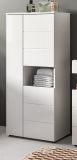 Badezimmer Midischrank Larik in wei Hochglanz Badschrank 60 x 131 cm