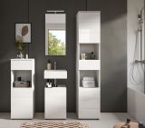 Badmbel Set 4-teilig Larik in wei Hochglanz Badkombination 144 x 190 cm