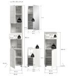 Badmbel Set 4-teilig Larik in wei Hochglanz Badkombination 144 x 190 cm