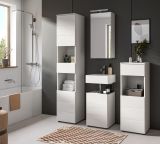 Badmbel Set 3-teilig Larik in wei Hochglanz Badkombination 91 x 190 cm