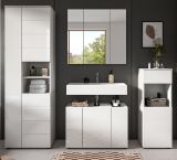 Badmbel Set 4-teilig Larik in wei Hochglanz Badkombination 210 x 190 cm