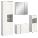 Badmbel Set 4-teilig Larik in wei Hochglanz Badkombination 210 x 190 cm
