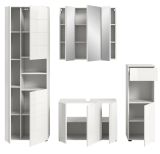 Badmbel Set 4-teilig Larik in wei Hochglanz Badkombination 210 x 190 cm
