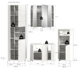 Badmbel Set 4-teilig Larik in wei Hochglanz Badkombination 210 x 190 cm