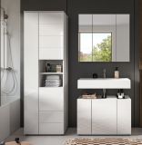 Badmbel Set 3-teilig Larik in wei Hochglanz Badkombination 157 x 190 cm