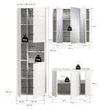Badmbel Set 3-teilig Larik in wei Hochglanz Badkombination 157 x 190 cm