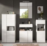 Badmbel Set 4-teilig Larik in wei Hochglanz Badkombination 188 x 190 cm