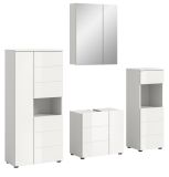 Badmbel Set 4-teilig Larik in wei Hochglanz Badkombination 188 x 190 cm