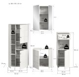 Badmbel Set 4-teilig Larik in wei Hochglanz Badkombination 188 x 190 cm