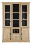 Buffet Dorset in Eiche Gold Landhaus Vitrinenschrank 147 x 214 cm, Soft-Close