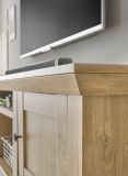 Wohnwand Dorset in Eiche Gold Landhaus Wohnkombination 4-teilig 424 cm, Soft-Close