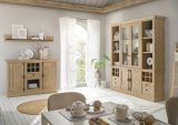 TV-Lowboard und Wandboard Dorset in Eiche Gold Landhaus Set 2-teilig 152 cm, Soft-Close