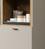 Badezimmer Hochschrank Sao Paulo in Sand und Evoke Eiche Badschrank 40 x 186 cm, Soft-Close