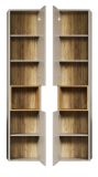 Badezimmer Hochschrank Sao Paulo in Sand und Evoke Eiche Badschrank 40 x 186 cm, Soft-Close