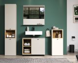 Badmbel Set Sao Paulo in Sand und Evoke Eiche Badkombination 4-teilig, Soft-Close