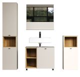 Badmbel Set Sao Paulo in Sand und Evoke Eiche Badkombination 4-teilig, Soft-Close