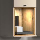 Hngeschrank Sao Paulo in Sand und Evoke Eiche Wandschrank 40 x 130 cm, Soft-Close