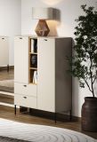 Highboard Sao Paulo in Kaschmir / Sand und Eiche, Kommode 93 x 140 cm mit Soft-Close