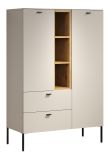 Highboard Sao Paulo in Kaschmir / Sand und Eiche, Kommode 93 x 140 cm mit Soft-Close