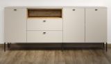 Sideboard Sao Paulo in Kaschmir / Sand und Eiche, Kommode 197 cm mit Soft-Close