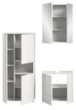 Badmbel Set 3-teilig Larik in wei Hochglanz Badkombination 135 x 190 cm