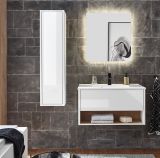 Badezimmer Hochschrank Glide in wei Hochglanz 30 x 119 cm