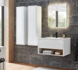 Badezimmer Hochschrank Glide in wei Hochglanz 30 x 119 cm