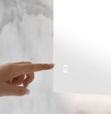 Badmbel Set Glide in wei Hochglanz und Eiche mit Waschbecken und LED Beleuchtung 195 x 190 cm