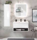 Badezimmer Hochschrank Glide in wei Hochglanz 30 x 119 cm