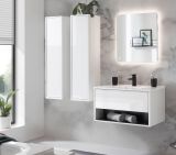 Badezimmer Hochschrank Glide in wei Hochglanz 30 x 119 cm