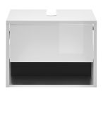 Waschbeckenunterschrank Glide in wei Hochglanz und grau 60 cm