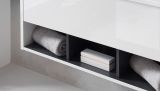 Waschbeckenunterschrank MIT Waschbecken Glide in wei Hochglanz und grau 100 cm